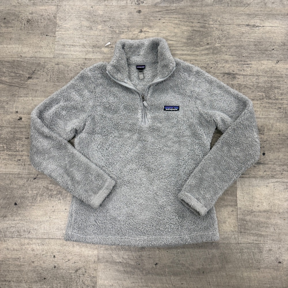 Patagonia Fleece Womens S Gray 1/4 Zip Los Gatos Pullover High Pile Fuzzy Jacket